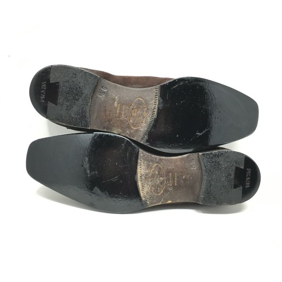 Prada Loafers Shoes Size 8.5/9.5 US Brown Suede main image 4